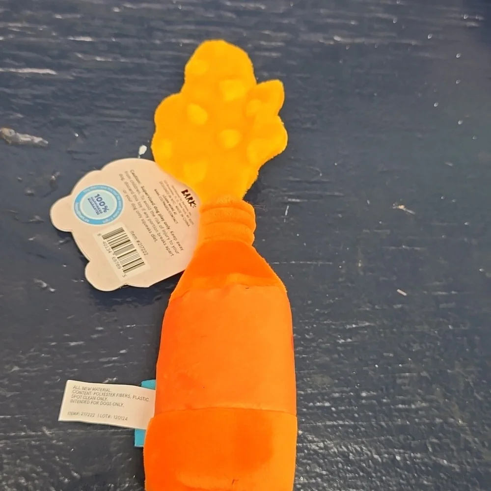 Bark Sunlicks‎ Orange Soda Dog Toy Size Small 0-20 Pounds NWT